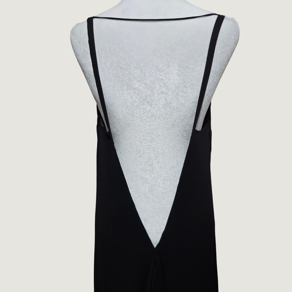 Reformation Black Deep V-Neck Open Back Maxi Dress Evening Gown Formal - Picture 5 of 11